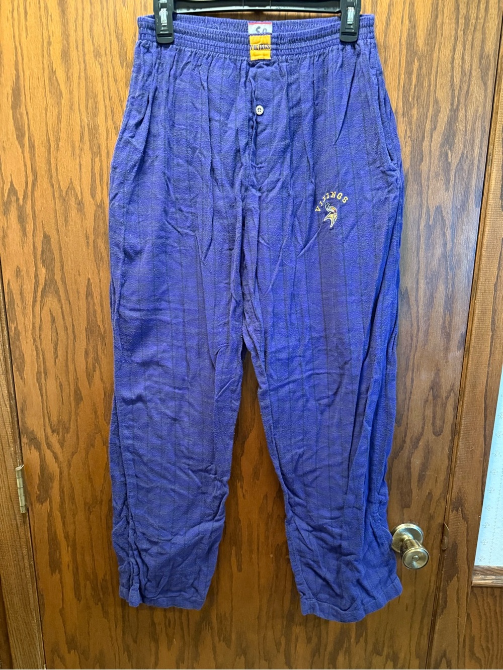 Vintage Vikings Purple & Black Plaid Men's Lounge Pants